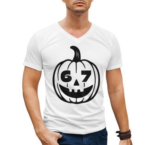 67 Halloween Costume For Students Teachers Brainrot Meme Men's V-Neck T-Shirt - teacherstshirts.com DE
