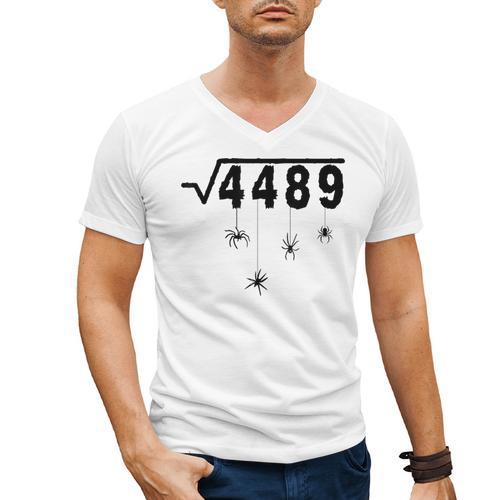 67 Meme Math Teacher 6 7 Halloween Spiders Square Root 4489 Men's V-Neck T-Shirt - teacherstshirts.com CA