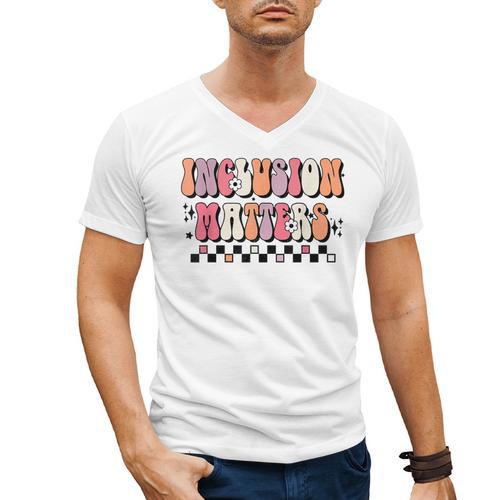 Boho Inclusion Matters Special Education SPED Teacher Women Men's V-Neck T-Shirt - teacherstshirts.com AU