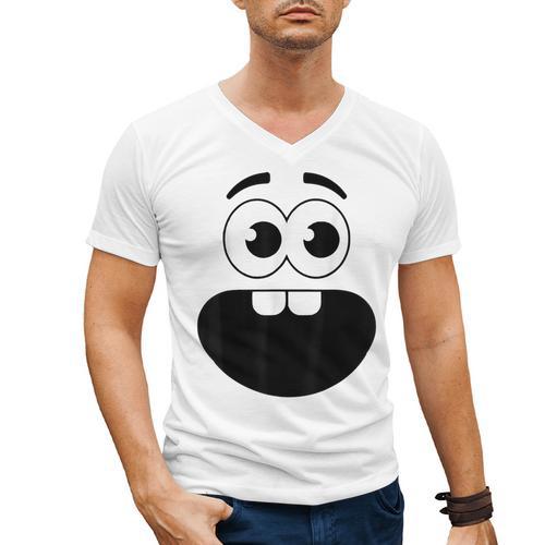 Creepy Carrots Face Teacher Halloween Costume Matching Men's V-Neck T-Shirt - teacherstshirts.com AU