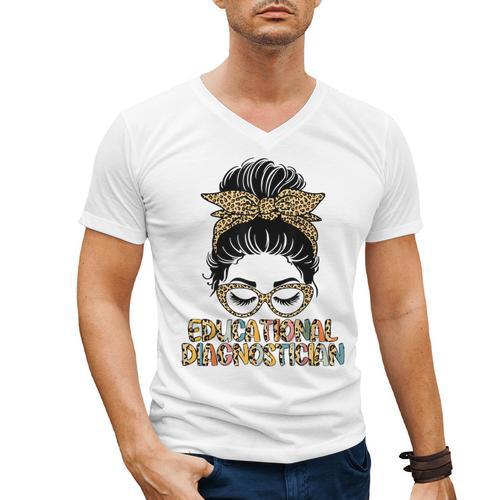 Cute Educational Diagnostician Teacher Appreciation Week Men Women Men's V-Neck T-Shirt - teacherstshirts.com