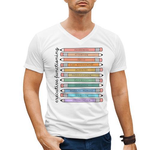 Executive Functioning Skills Back To School Sped Teacher SLP Men's V-Neck T-Shirt - teacherstshirts.com