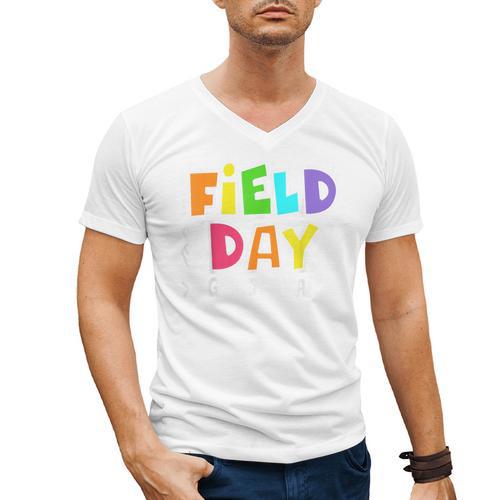 Field Day Green Team For Teacher Kids Field Day Games Men's V-Neck T-Shirt - teacherstshirts.com