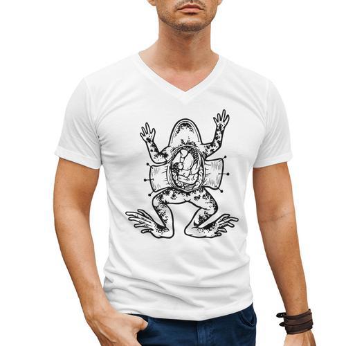 Frog Dissection Biology Anatomy Lab Science Teacher Men's V-Neck T-Shirt - teacherstshirts.com DE