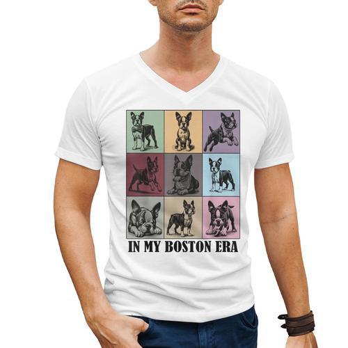 Funny Boston Terrier Quote In My Boston Terrier Era Cool Dog Men Women Men's V-Neck T-Shirt - Bostonterriersmerch.com