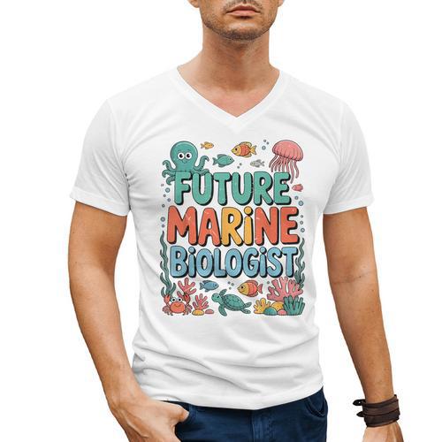 Future Marine Biologist Student Biology Teacher Kids Men's V-Neck T-Shirt - teacherstshirts.com UK