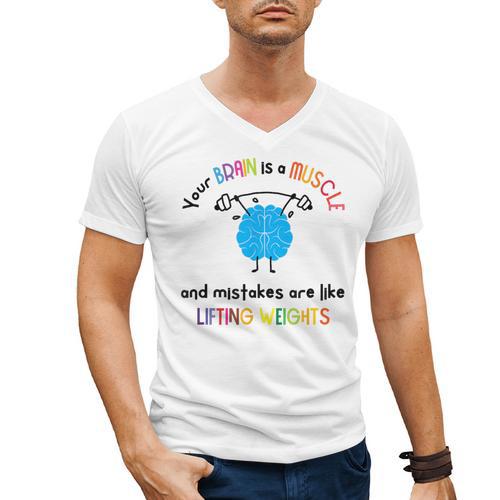Growth Mindset Tee Teacher Quotes Men Women Kids Men's V-Neck T-Shirt - teacherstshirts.com