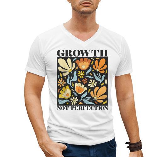Growth Not Perfection Abstract Florals SPED Teacher Men's V-Neck T-Shirt - teacherstshirts.com AU