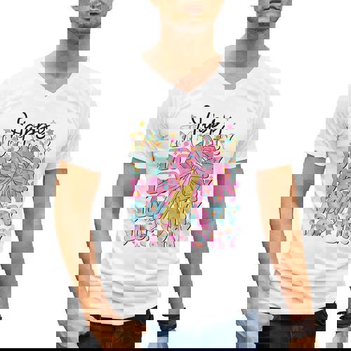 Happy Dot Day 2025 Coquette Bow Teachers Kids Boys Girls Men&#x27;s V-Neck T-Shirt - teacherstshirts.com