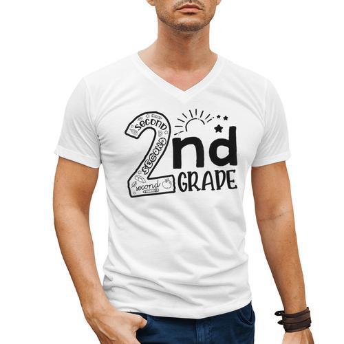 Hello On To 2nd Grade Teachers Boys And Team Secound Grade Men's V-Neck T-Shirt - teacherstshirts.com CA