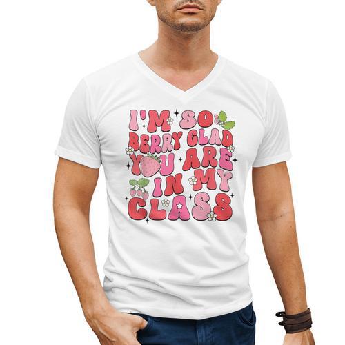 I'm So Berry Glad You Are Strawberry Elementary Teacher Men's V-Neck T-Shirt - teacherstshirts.com DE