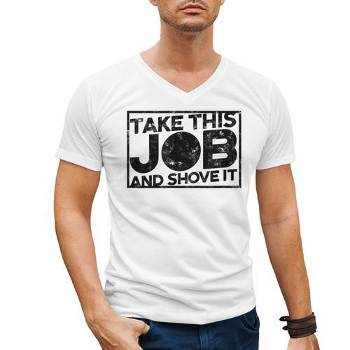 Take This Job And Shove It Teacher And Technician Work For Men Women Men's V-Neck T-Shirt - teacherstshirts.com UK