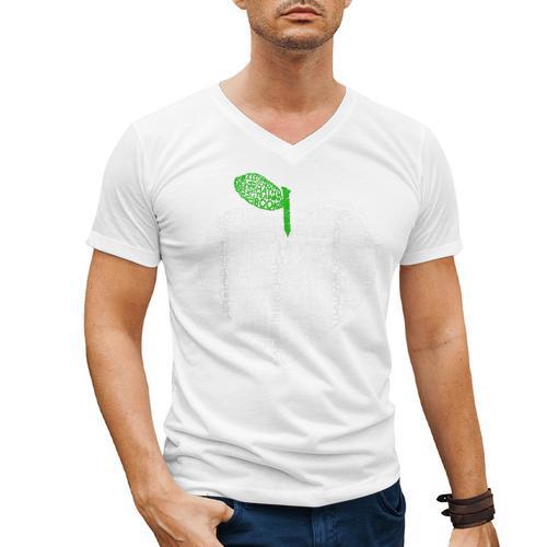 NC Red For Ed North Carolina Proud Teacher Apple T-Shirt Men's V-Neck T-Shirt - teacherstshirts.com CA