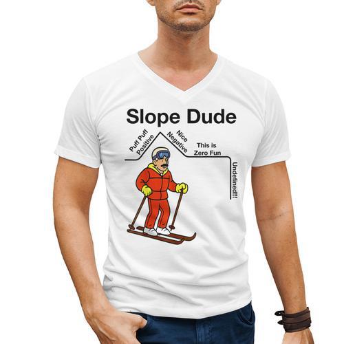 Nerdy Slope Dude Geometry Algebra Math Teacher Men's V-Neck T-Shirt - teacherstshirts.com DE