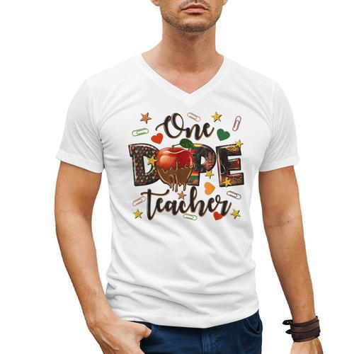 One Dope Teacher Men's V-Neck T-Shirt - teacherstshirts.com AU