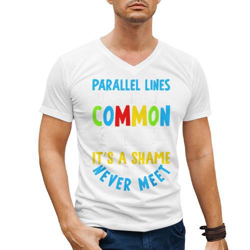 Parallel Lines Math Pun – Teacher Humor Men's V-Neck T-Shirt - teacherstshirts.com AU