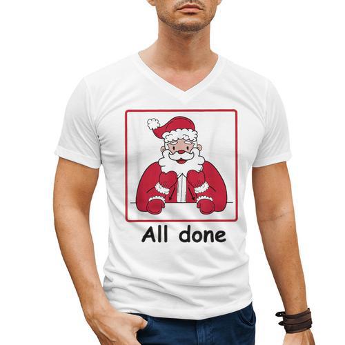 Retro All Done Christmas Special Ed Teacher Team Santa Women Men's V-Neck T-Shirt - teacherstshirts.com AU