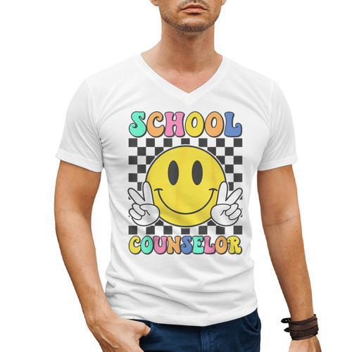 School Counselor Teacher Counseling Office School Guidance Men's V-Neck T-Shirt - teacherstshirts.com