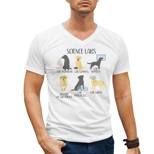 Science Labs Dogs Labrador Retriever Science Teacher Men's V-Neck T-Shirt - teacherstshirts.com DE