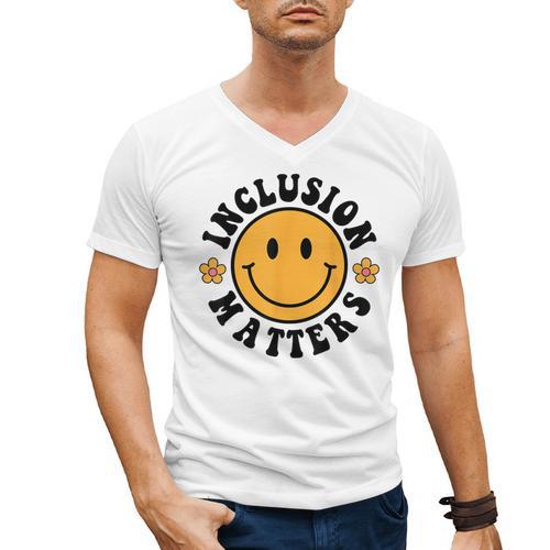 Special Education Teacher Autism Awareness Inclusion Matters Men's V-Neck T-Shirt - teacherstshirts.com AU