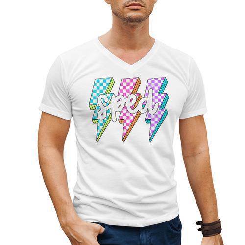 SPED Teacher Squad Lightning Bolt Special Education Men's V-Neck T-Shirt - teacherstshirts.com AU