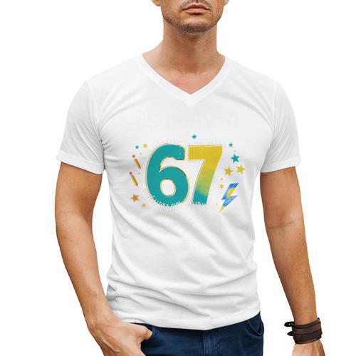 I Survived 67 Days Of School Teachers Students Meme Men's V-Neck T-Shirt - teacherstshirts.com AU