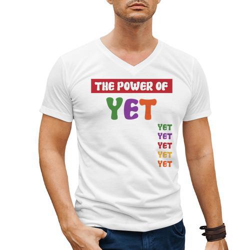 Teacher Growth Mindset Power Of Yet Men's V-Neck T-Shirt - teacherstshirts.com AU