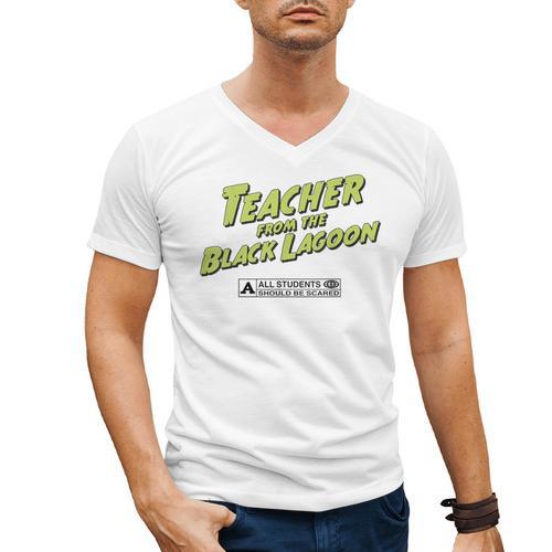 Teacher Halloween Tshirt Teacher From The Lagoon Men Women Men's V-Neck T-Shirt - teacherstshirts.com AU