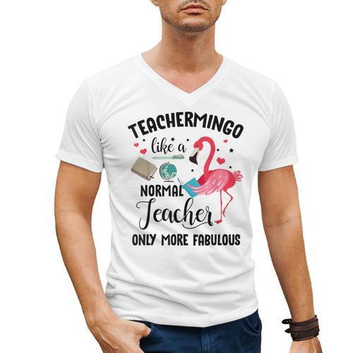 Teachermingo Like A Normal Teacher Only More Fabulous Men's V-Neck T-Shirt - teacherstshirts.com AU