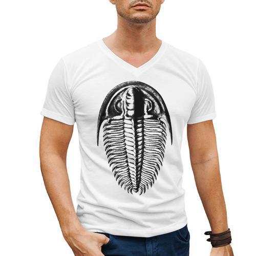 Trilobite Fossil Geology Teacher Student Geologist Men's V-Neck T-Shirt - teacherstshirts.com AU