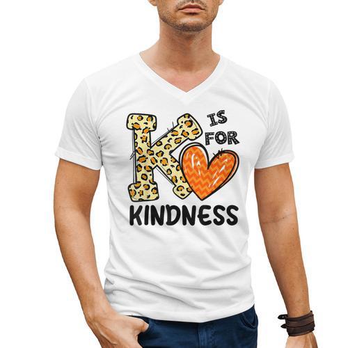 Unity Day K Is For Kindness Anti Bullying Orange Teacher Men Women Kids Men's V-Neck T-Shirt - teacherstshirts.com