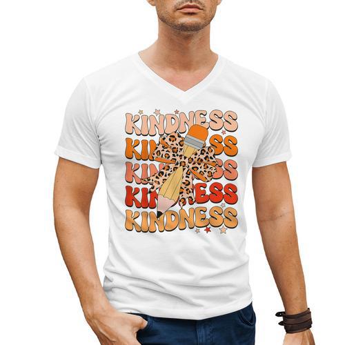 Unity Day Orange Kindness Teacher Bow Anti Bullying Be Kind Men's V-Neck T-Shirt - teacherstshirts.com DE