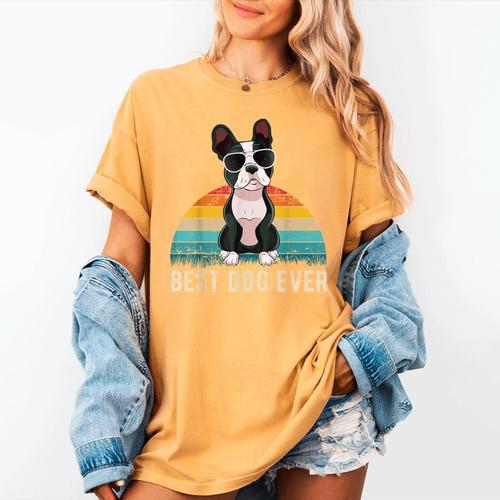 Boston Terrier Boston-Bulldog For Men Women Girls Kids Women's Comfort Colors T-Shirt - Bostonterriersmerch.com