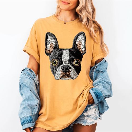 Boston Terrier Cute Puppy Face Dog Lover Pet Owner Women's Comfort Colors T-Shirt - Bostonterriersmerch.com