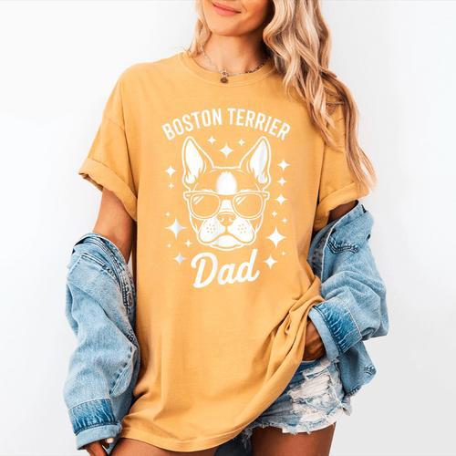 Boston Terrier Dad Boston Terrier Women's Comfort Colors T-Shirt - Bostonterriersmerch.com
