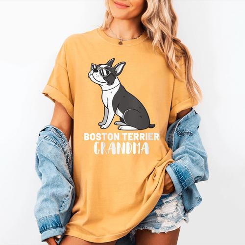 Boston Terrier Dog Owner Grandma Women's Comfort Colors T-Shirt - Bostonterriersmerch.com