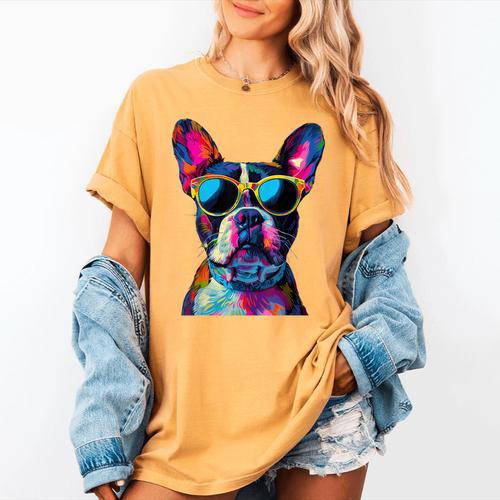 Boston Terrier Lovers Pop Art Boston Terrier Women's Comfort Colors T-Shirt - Bostonterriersmerch.com