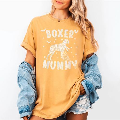 Boxer Dog Mama Halloween Women's Comfort Colors T-Shirt - Bostonterriersmerch.com