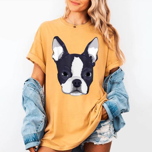 Kids Boston Terrier Dog For Women And Girls Women's Comfort Colors T-Shirt - Bostonterriersmerch.com