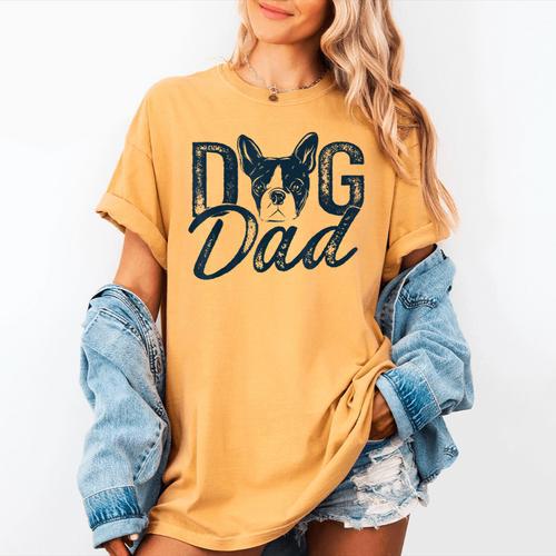Boston Terrier Dog Dad Women's Comfort Colors T-Shirt - Bostonterriersmerch.com
