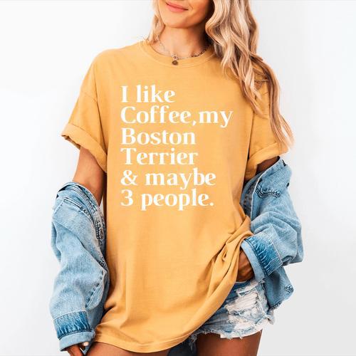 Boston Terrier Dog Owner Coffee Lover Women Men Women's Comfort Colors T-Shirt - Bostonterriersmerch.com