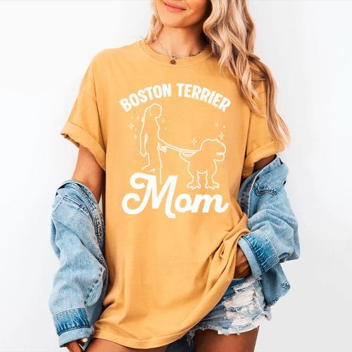 Boston Terrier Mom Boston Terrier Mom Women's Comfort Colors T-Shirt - Bostonterriersmerch.com