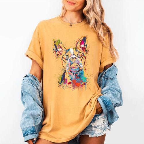 Boston Terrier Splash Women's Comfort Colors T-Shirt - Bostonterriersmerch.com