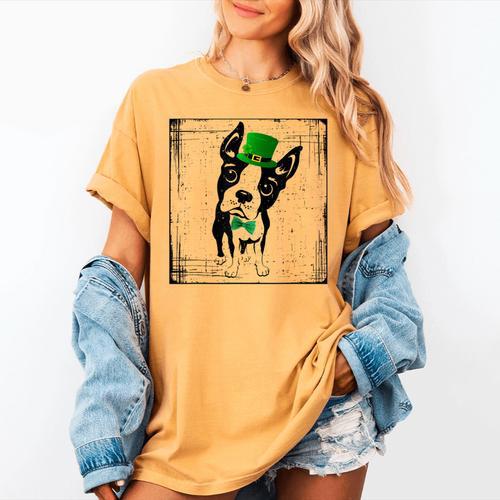Cool Saint Patrick's Boston Terrier T Shirt For Dogs Lovers Women's Comfort Colors T-Shirt - Bostonterriersmerch.com