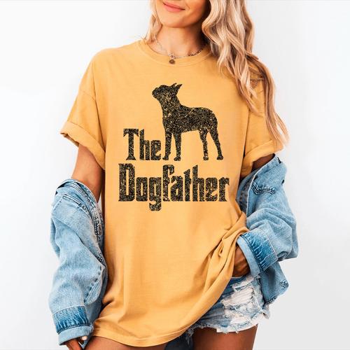 The Dogfather Boston Terrier Dog Funny Dog Gift T-Shirt For Men Women Girls Kids Women's Comfort Colors T-Shirt - Bostonterriersmerch.com