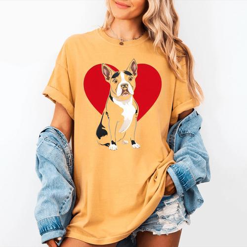 Valentine's Day Boston Terrier Lover Women's Comfort Colors T-Shirt - Bostonterriersmerch.com