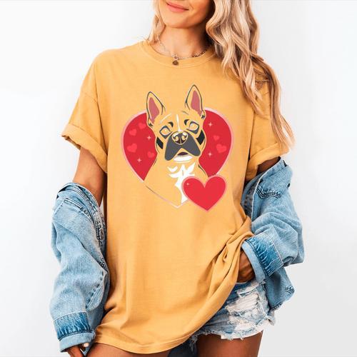 Valentine's Day Boston Terrier Women's Comfort Colors T-Shirt - Bostonterriersmerch.com