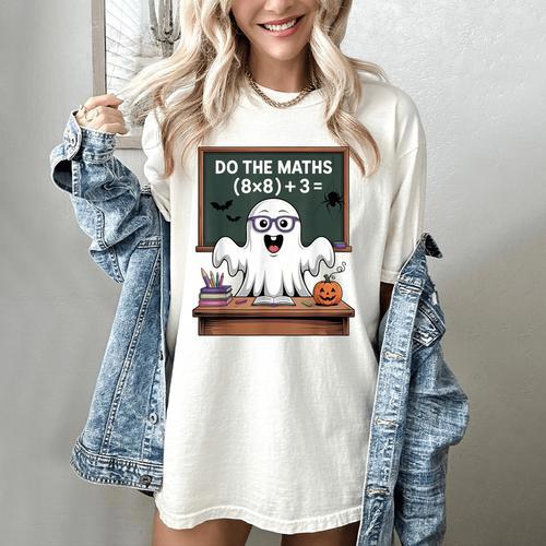 67 Teacher Halloween Ghost Six Seven Meme Do The Maths Women's Comfort Colors T-Shirt - teacherstshirts.com CA