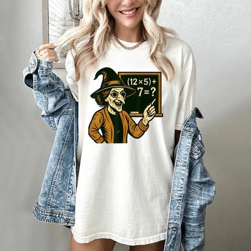 67 Teacher Halloween Witch Six Seven Meme Brainrot Math Joke Women's Comfort Colors T-Shirt - teacherstshirts.com UK