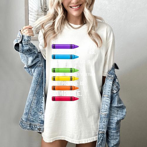 Back To School Teacher We Are Like A Box Of Crayons Women's Comfort Colors T-Shirt - teacherstshirts.com UK